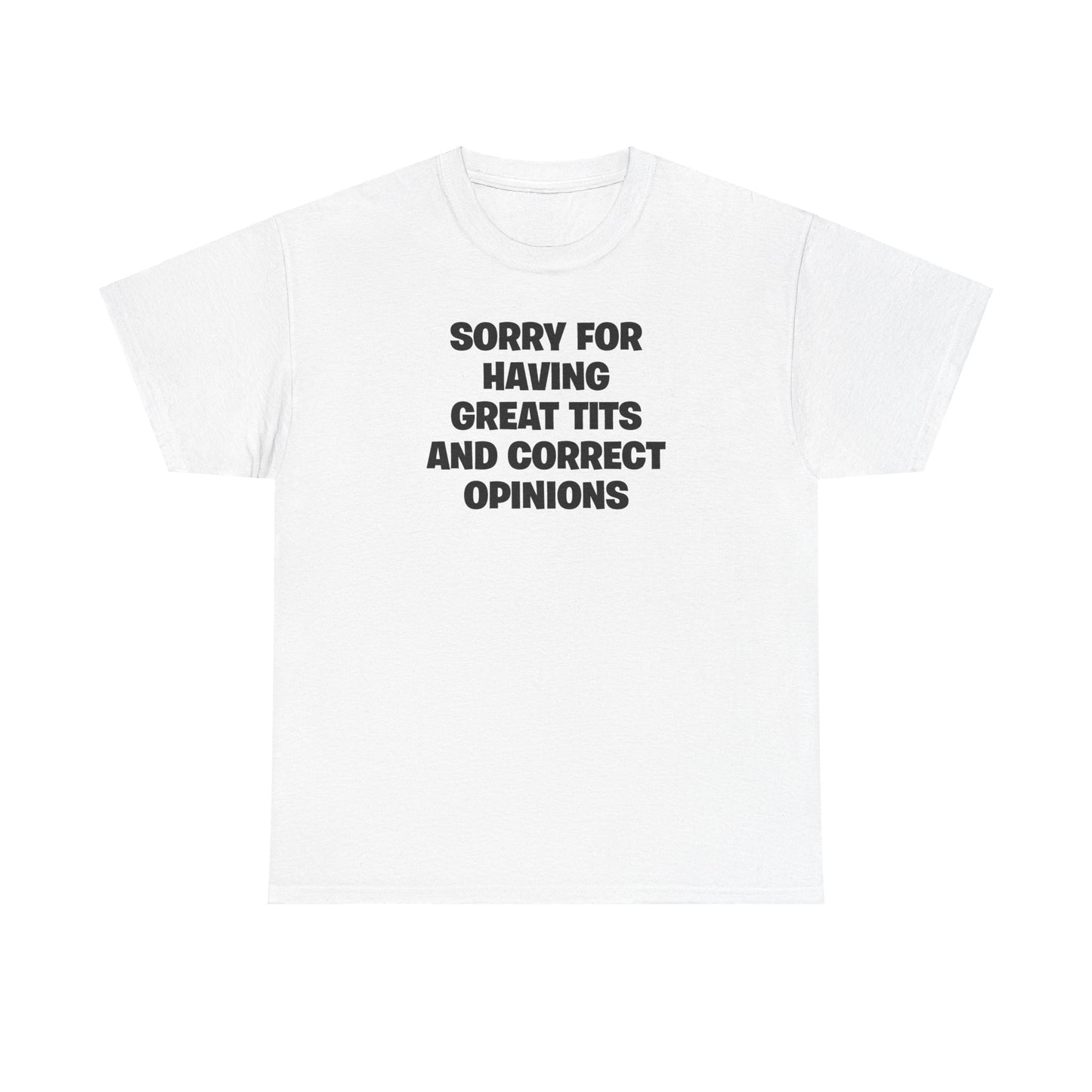 SORRY FOR HAVING GREAT TITS AND CORRECT OPINIONS T-SHIRT